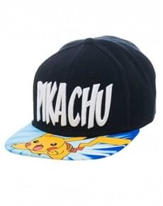 Gorra de Pikachu negra con visera estampada