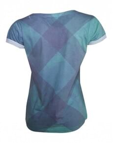 T-shirt de botões PlayStation azul para mulher