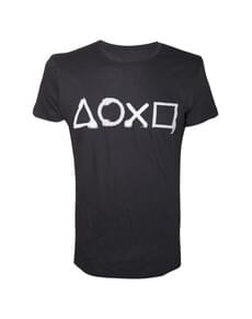 T-shirt de botões PlayStation preta