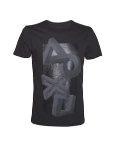 T-shirt de botões PlayStation perspetiva