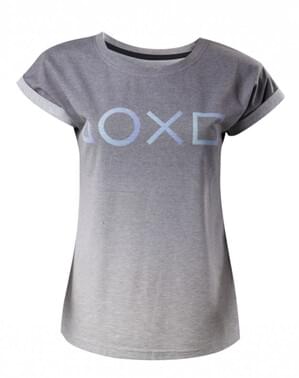 Grey PlayStation button t-shirt for women