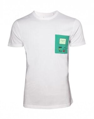 Valkoinen Adventure Time BMO T-paita