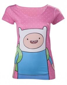 Women's Pink Polkadot Finn Adventure Time T-Shirt