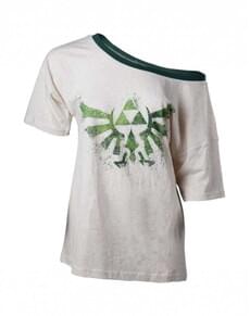 Women's Off-the-Shoulder Triforce Zelda Logo T-Shirt