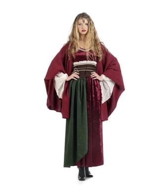 Dámský středověký plášť vesničanky červený