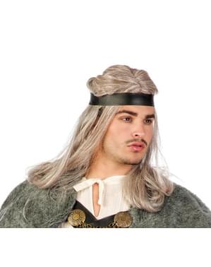 Grey Viking wig for men