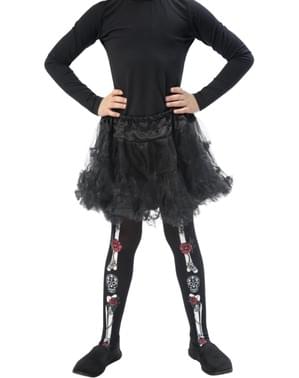 Medias de esqueleto Catrina para niña