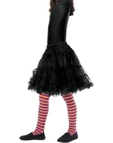 Collants de bruxa cor de laranja e roxos infantis