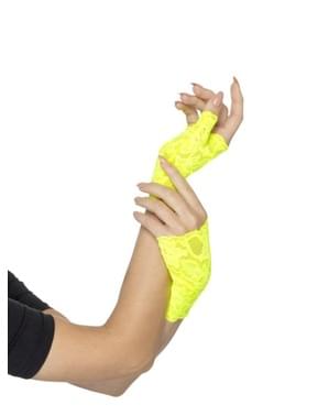 Sarung tangan tanpa jari tangan kuning untuk orang dewasa