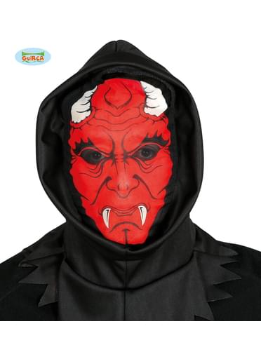 Máscara de demonio aterrador de spandex con capucha para adulto
