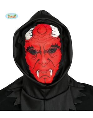 Yetişkinler için kukuleta ile korkunç iblis spandex maske