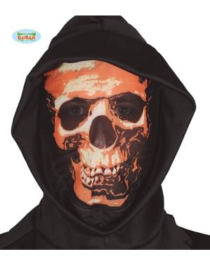 Yetişkinler için kukuleta ile hayalet kafatası spandex maske