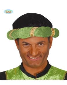 Turbante de paje verde para adulto