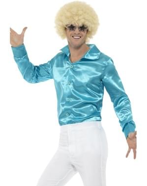 Top satin blå vuxen