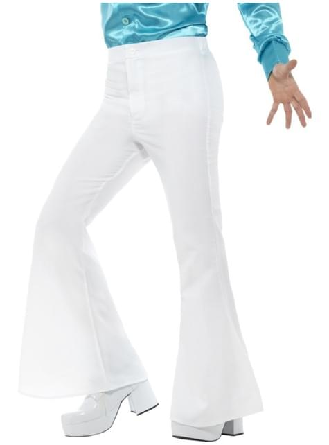 Mens white 70s trousers Express delivery  Funidelia