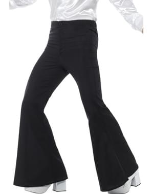 Svarte 70-talls bukser for menn
