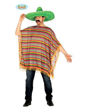 Erkekler için renkli Meksikalı panço