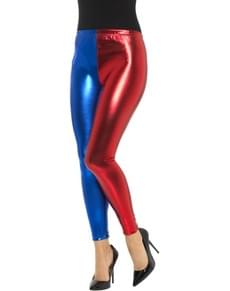 Rot-blau glänzende Leggins für Frauen