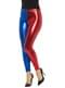Metallic red and blue leggings for women