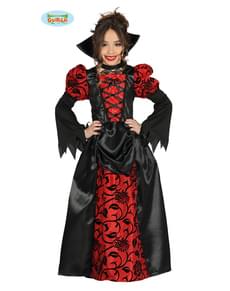 Gothic red and black vampiress costume for girls