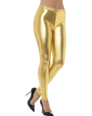 Legging doré métallisé femme