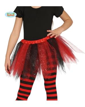 Tutù rosso e nero con brillantini per bambina