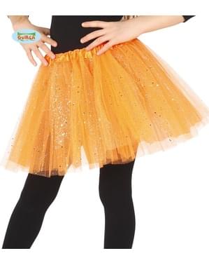 Tutù arancione con brillantini per bambina