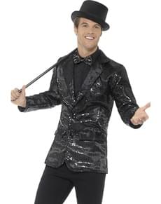 Svart paljett jakke for menn