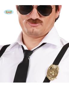 Plaque police métallique dorée