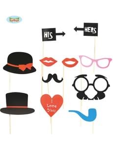 Set 12 stuks voor Photocall bruiloft