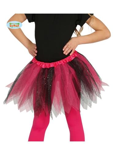 tutu cor-de-rosa e preto com brilhante para menina