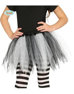 Weiß-schwarzes Tutu mit Glitzerstaub für Mädchen