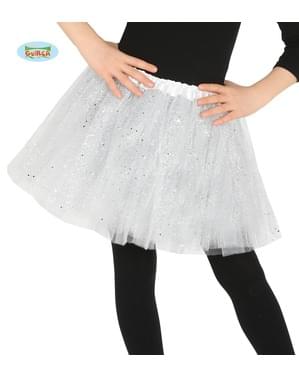 Çocuklar için beyaz glitter tutu