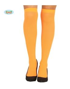 Meias-calças laranjas para mulher