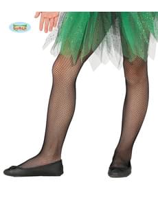 Collants de rede pretos infantis