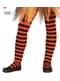 Collants de bruxa de riscas pretas e laranja para menina