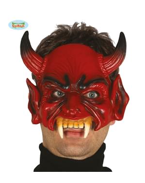 Yetişkinler için kırmızı iblis köpük yarım maske