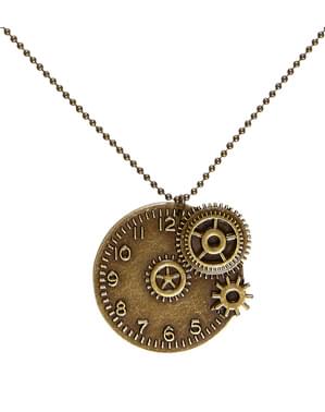 Steampunkový náhrdelník s hodinkami