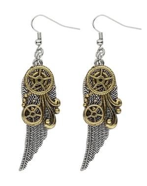 Boucles d’oreilles steampunk en forme d’ailes