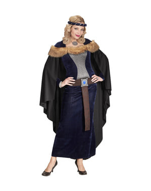 Middeleeuws prinses kostuum donker voor vrouw