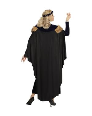 Fato de princesa medieval escura para mulher
