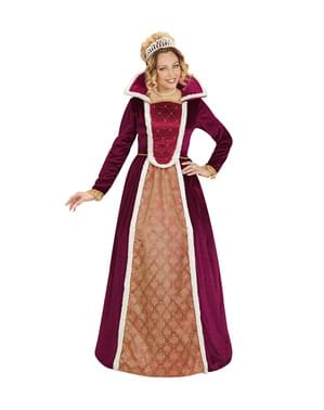 Costume da regina elegante granata per donna