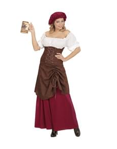 Costume da locandiera medievale tradizionale per donna