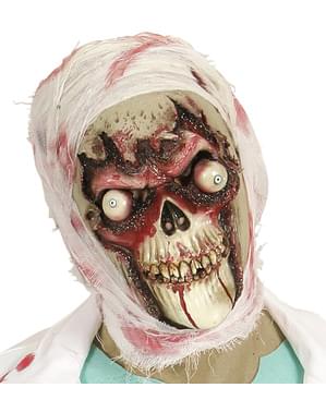Zombie skelet med store øjne maske til voksne