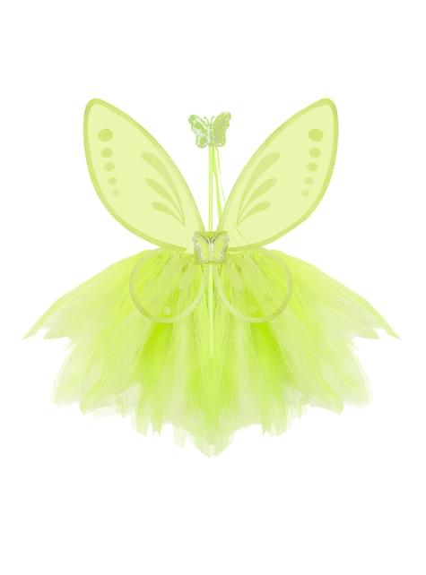 Kit costume da fata verde per bambina. Consegna express