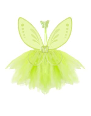 Kit costum de zână verde pentru fată