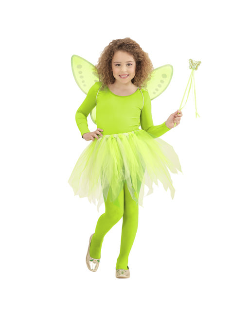 Dívčí zelená víla kostým sestava