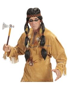 Indianer Perücke mit Zöpfen für Herren
