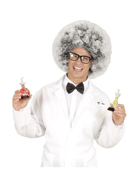 thumbnail image 2 of Men Wig 5-Piece Mad Scientist Costume Set - Old Man Wig With Glasses, Mustache & Bow Tie For Kids Dress-Up Mad Scientist Costume Wig 2 of 13