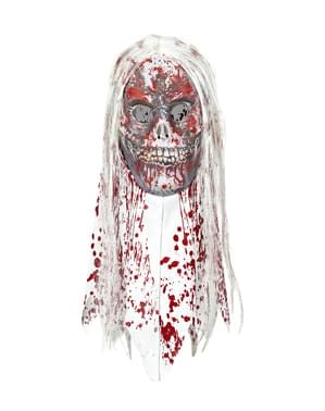 Zombie maske med blod og hår